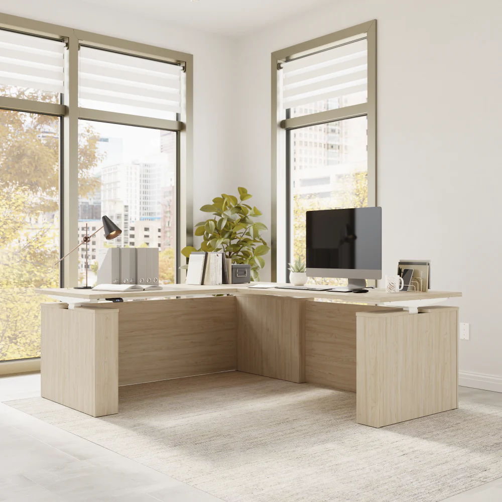 Stratus 72W x 78D Electric Height Adjustable L Shaped Standing Desk - Image 17