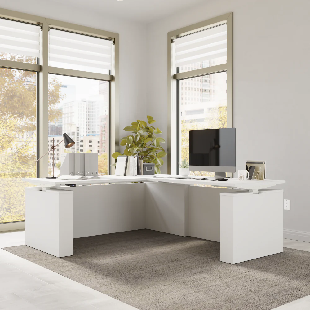Stratus 72W x 78D Electric Height Adjustable L Shaped Standing Desk - Image 3