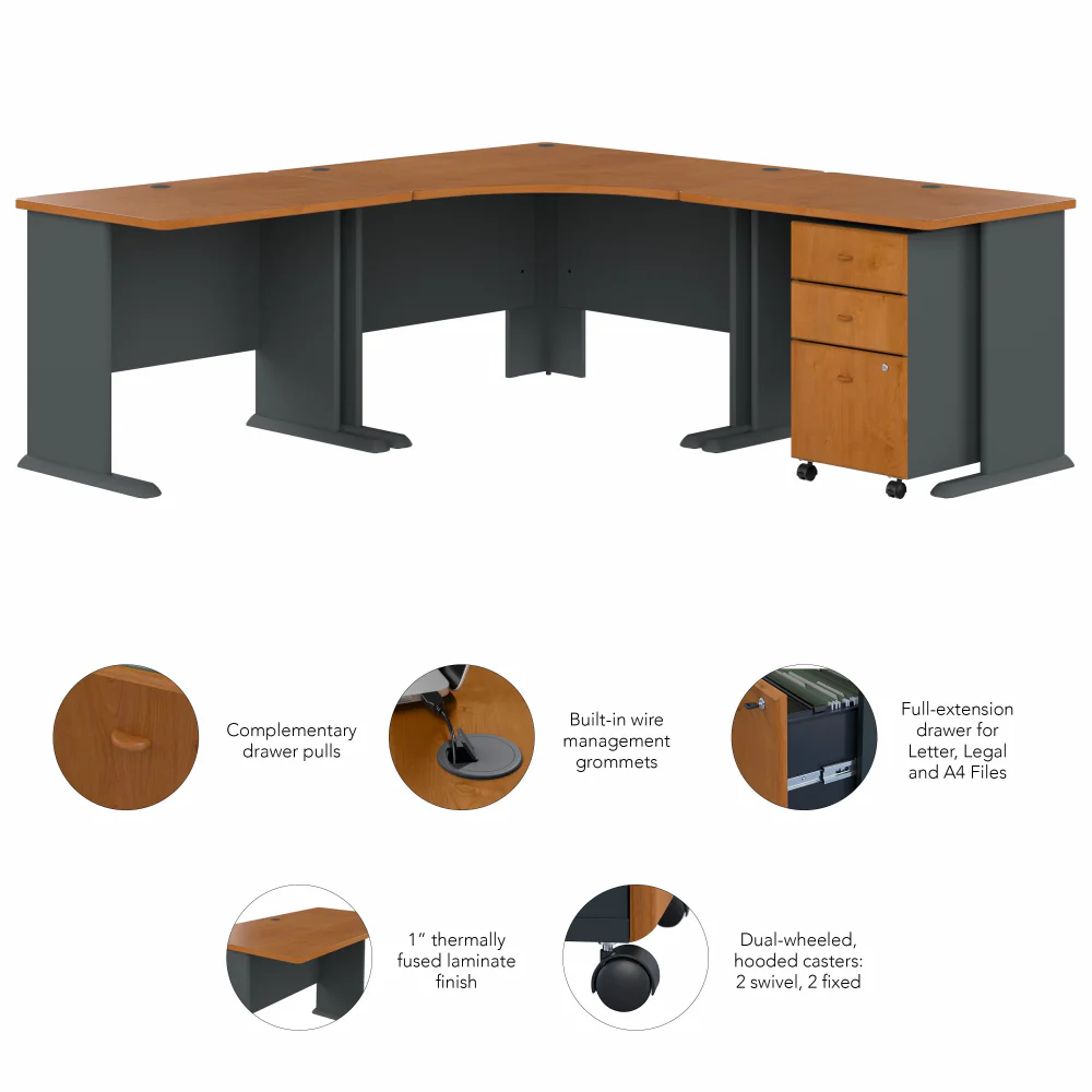 Series A 84W x 84D Corner Desk with Mobile File Cabinet - Image 6