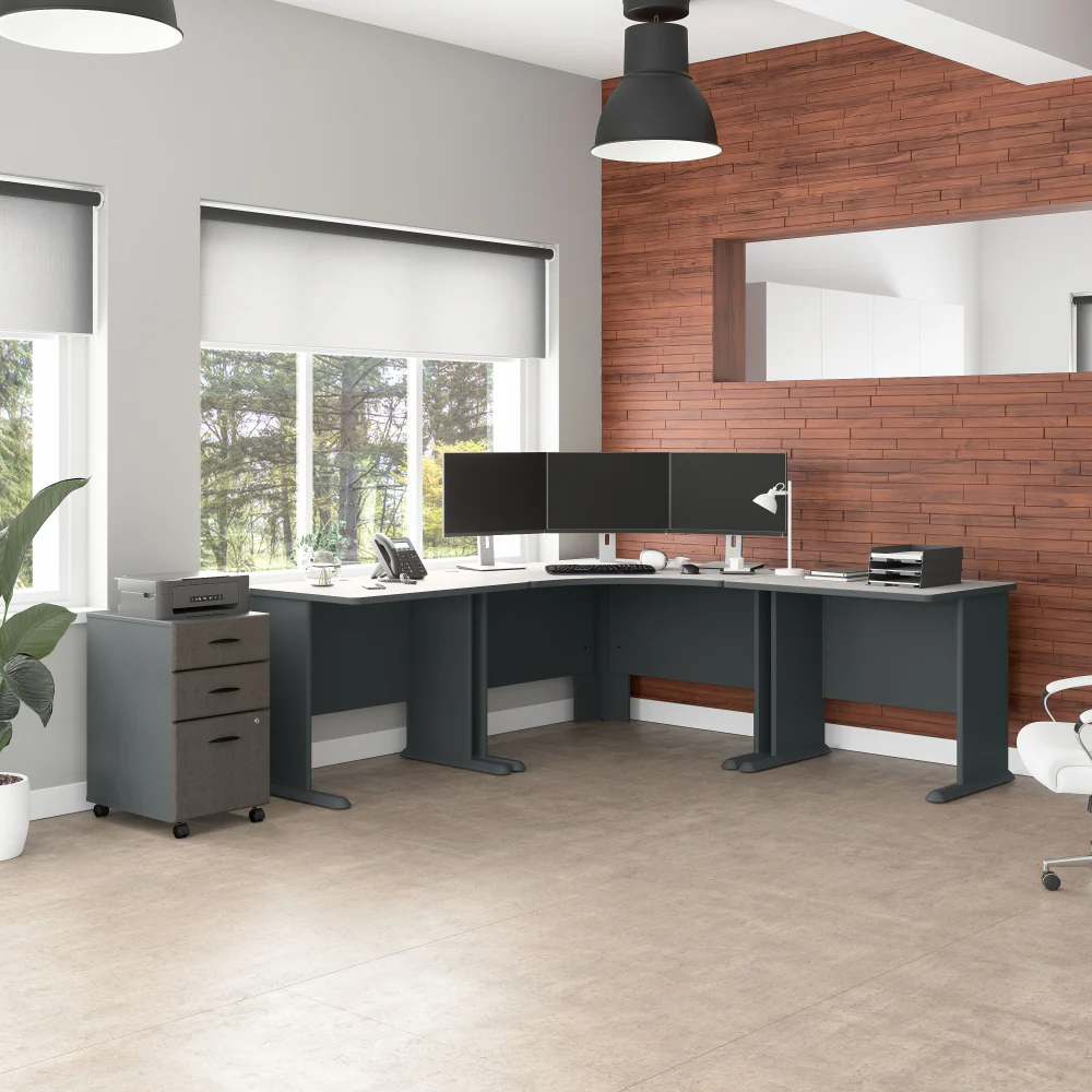 Series A 84W x 84D Corner Desk with Mobile File Cabinet - Image 8