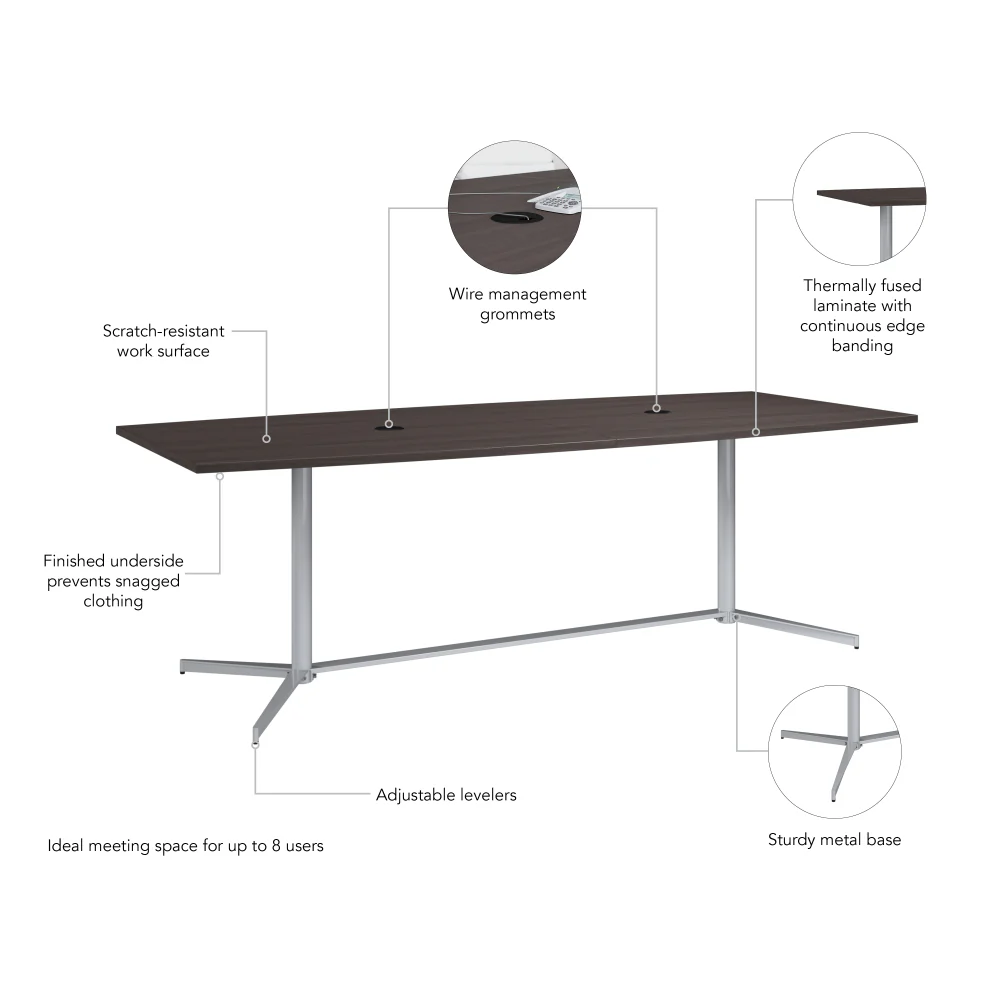 96-inch Office Conference Table with Metal Base - Image 10