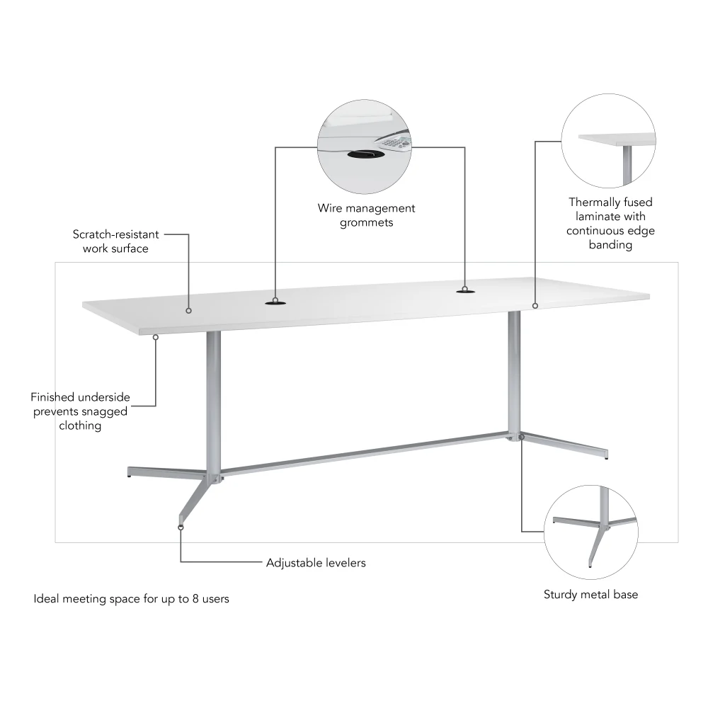 96-inch Office Conference Table with Metal Base - Image 15