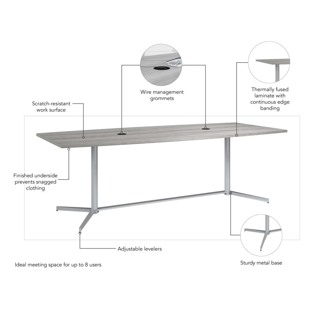 96-inch Office Conference Table with Metal Base - Image 20