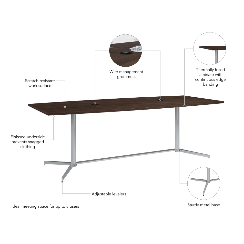 96-inch Office Conference Table with Metal Base - Image 25