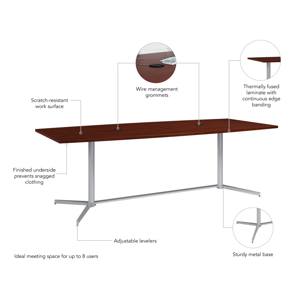 96-inch Office Conference Table with Metal Base - Image 30