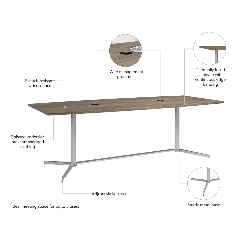 96-inch Office Conference Table with Metal Base - Image 35
