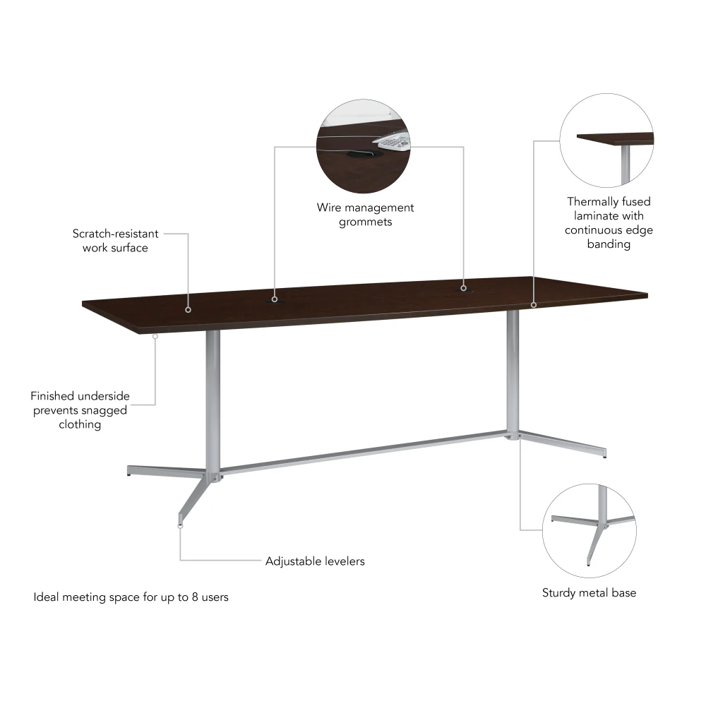 96-inch Office Conference Table with Metal Base - Image 5