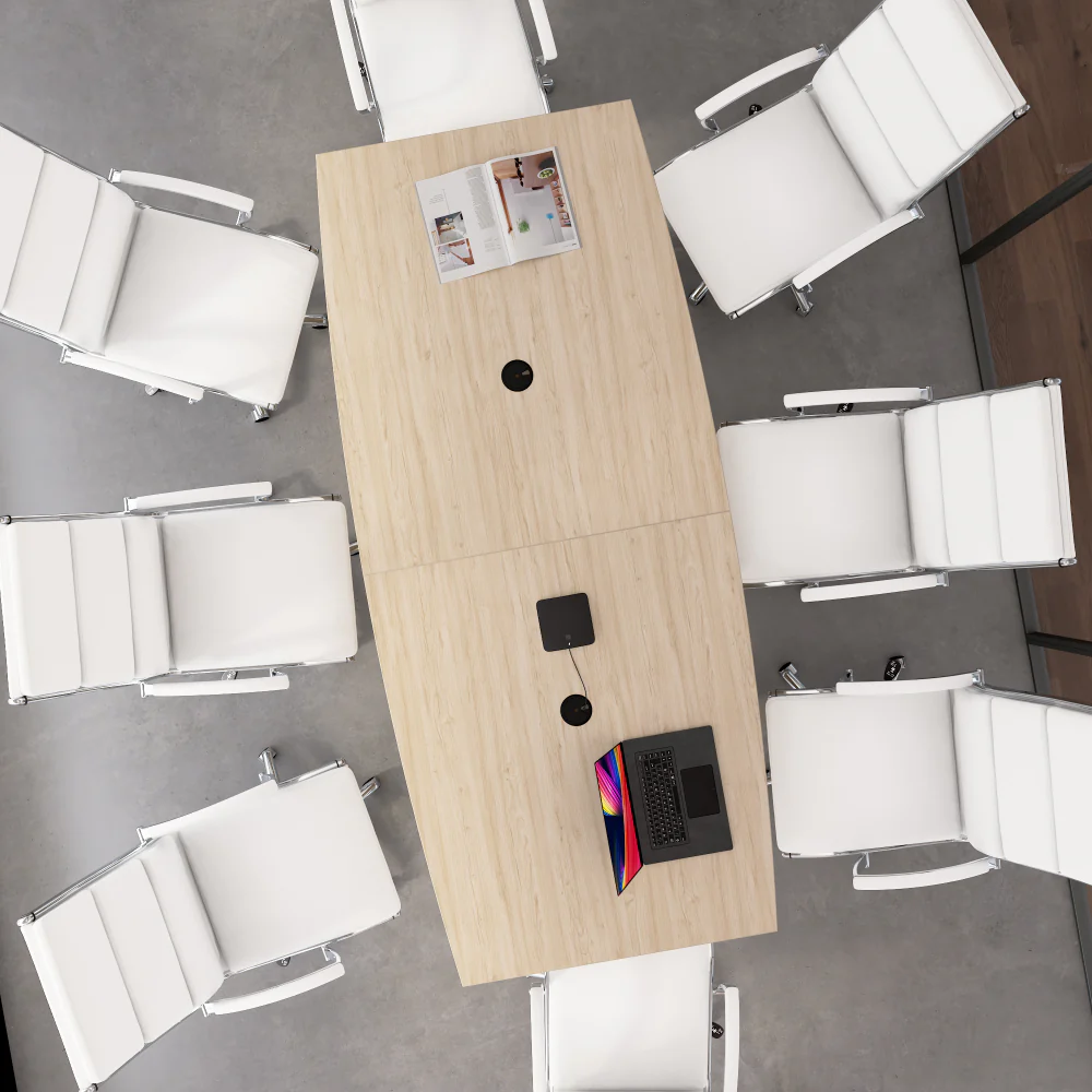96-inch Office Conference Table with Metal Base - Image 3