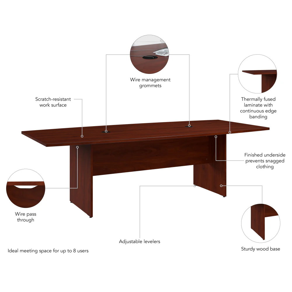 96-inch Office Conference Table with Wood Base - Image 24