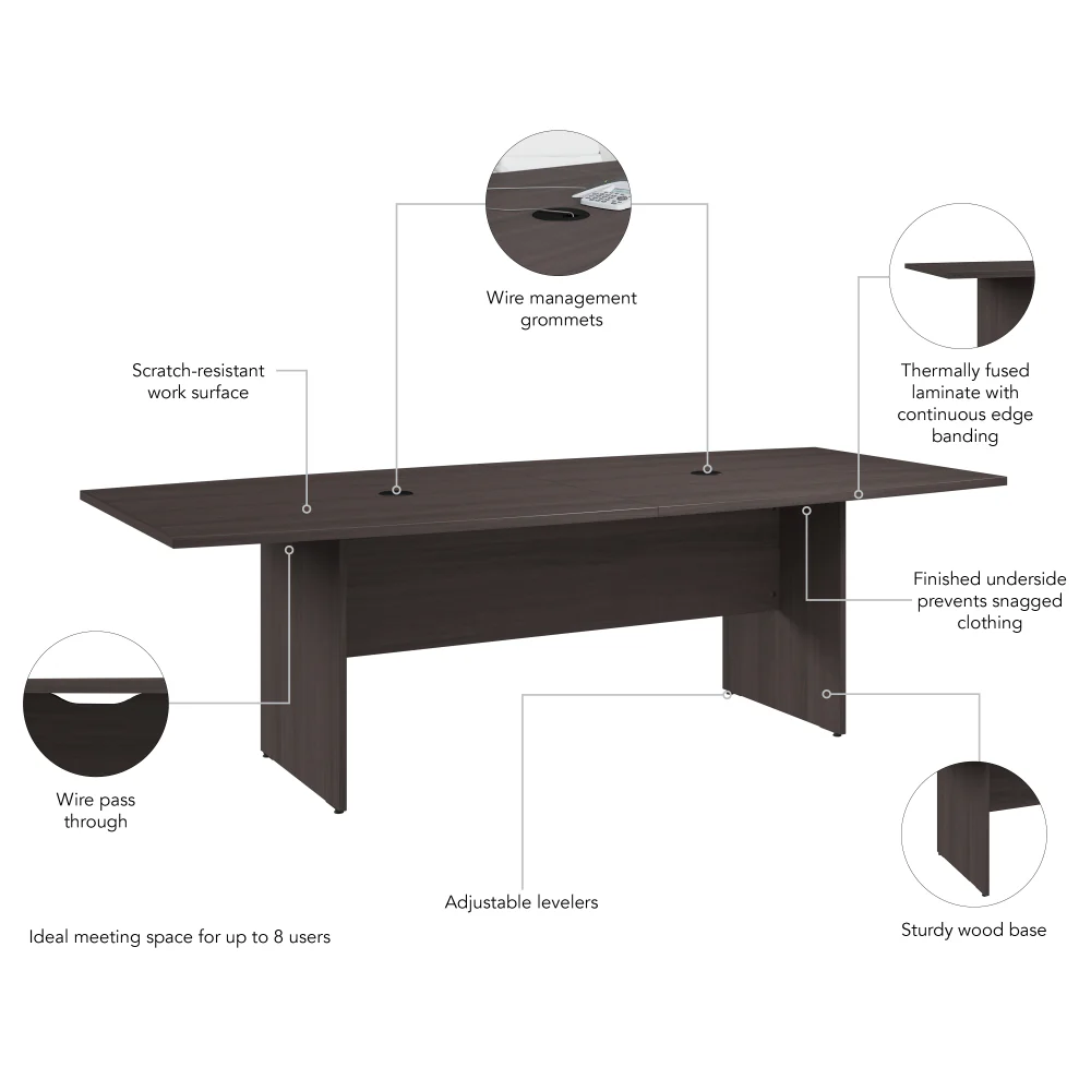 96-inch Office Conference Table with Wood Base - Image 42