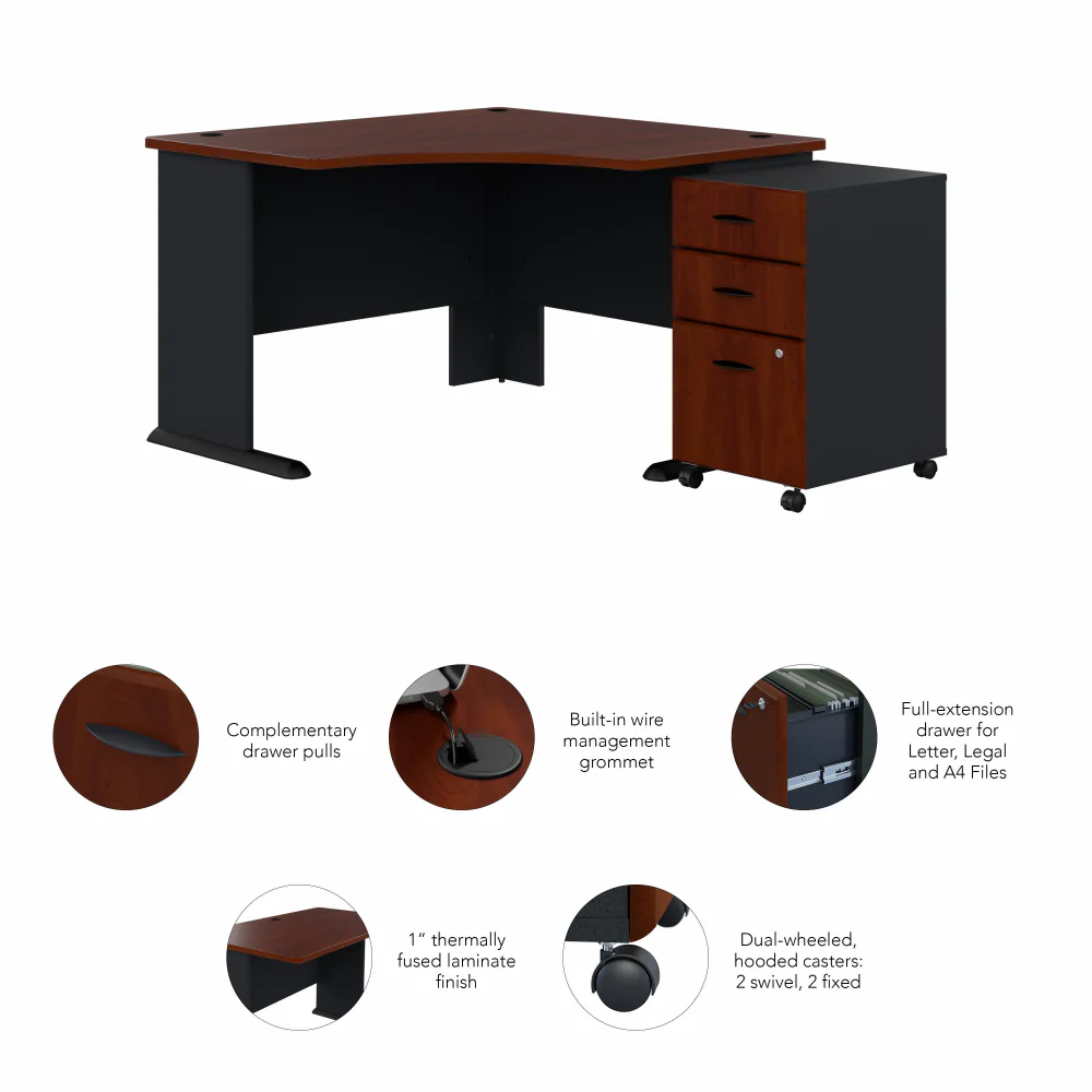 Series A 48W Corner Desk with Mobile File Cabinet - Image 18