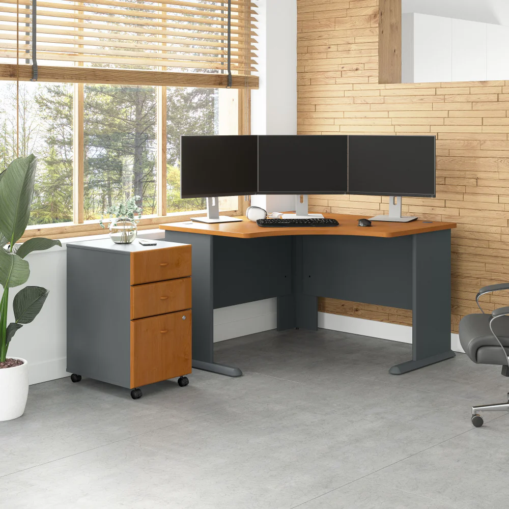 Series A 48W Corner Desk with Mobile File Cabinet - Image 2