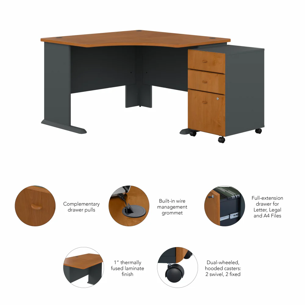 Series A 48W Corner Desk with Mobile File Cabinet - Image 6