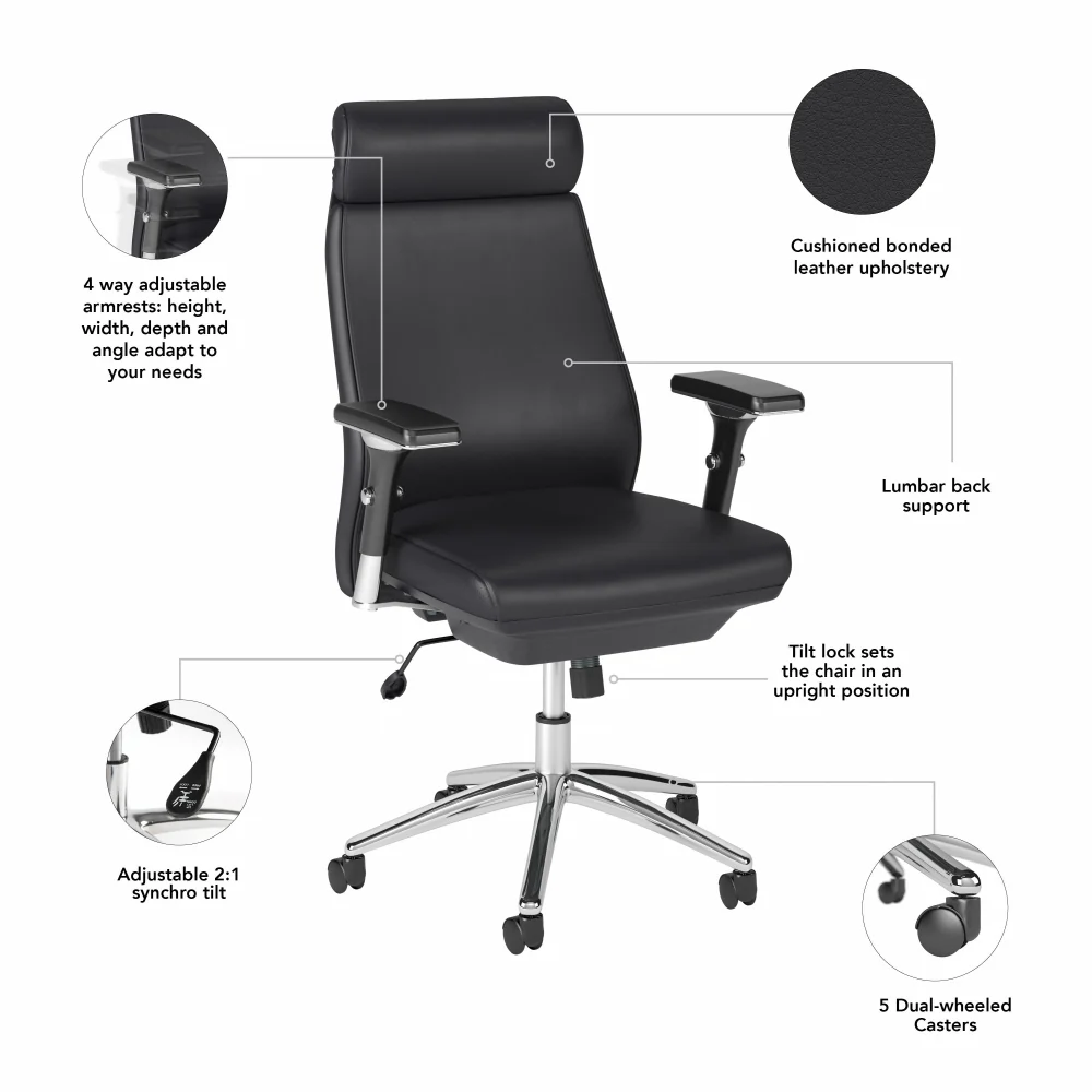 Metropolis High Back Leather Executive Office Chair - Image 7