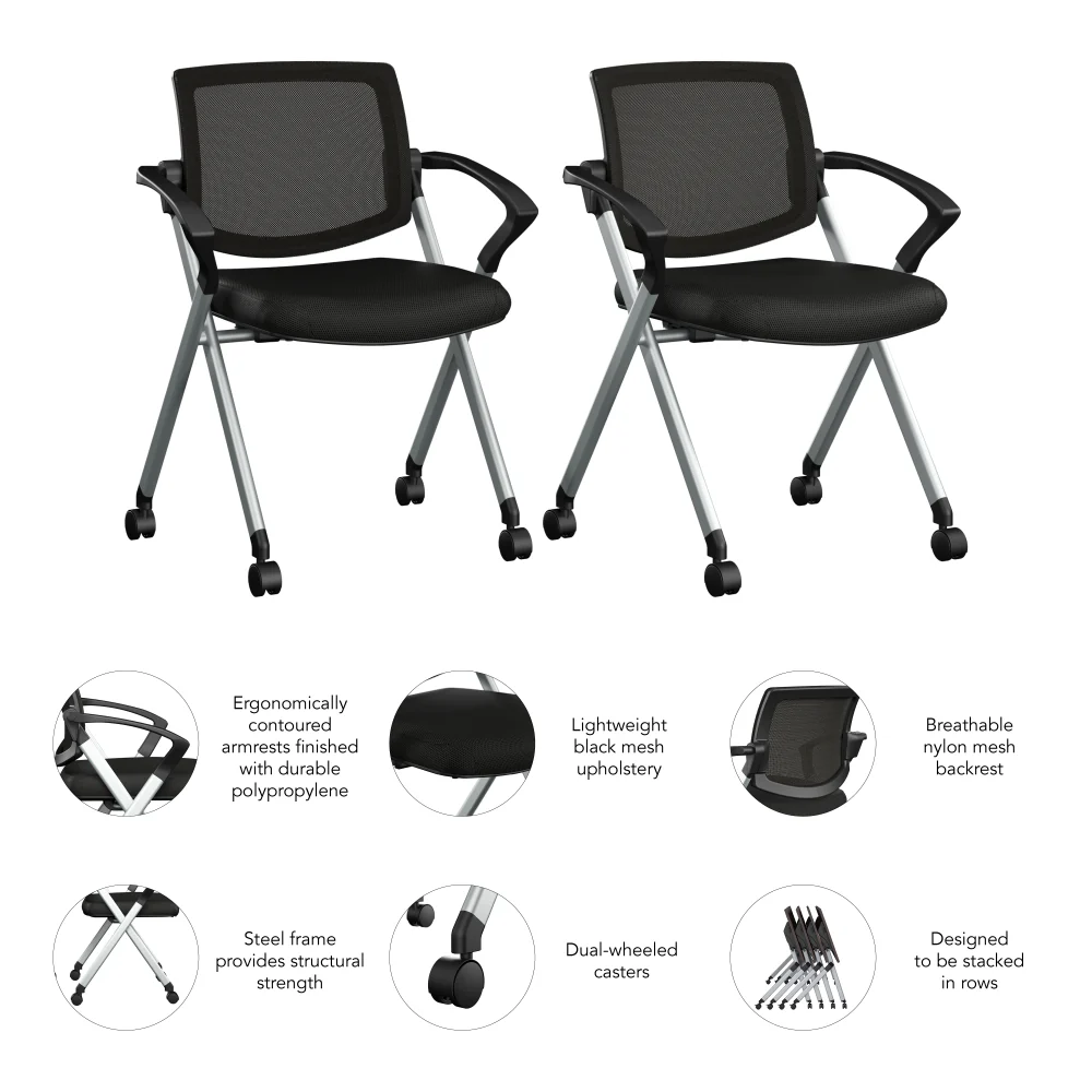 Envision Mesh Back Folding Chairs with Arms - Set of 2 - Image 6