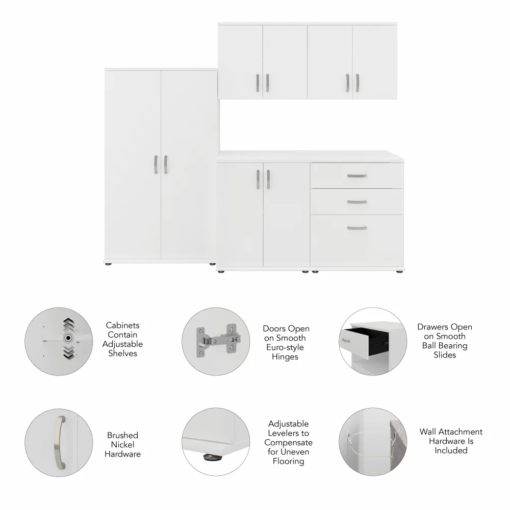 Universal 92W 5 Piece Modular Storage Set with Floor and Wall Cabinets - Image 12