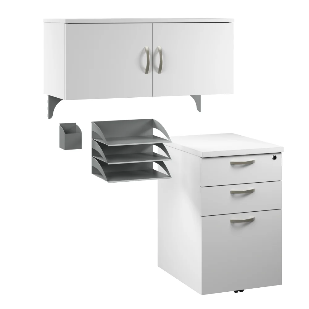 Office in an Hour Cubicle Storage with Cabinet, Drawers, Paper Tray, and Pencil Holder - Image 14