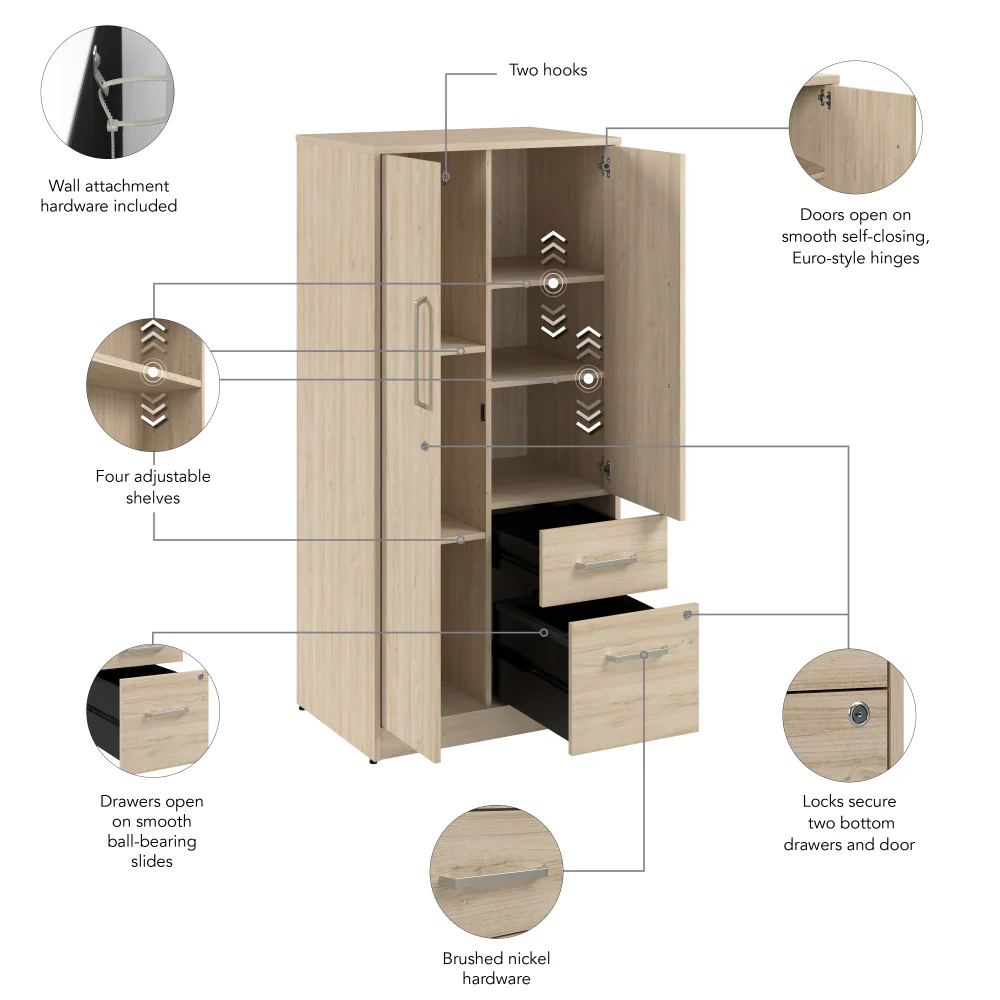 Vista Wardrobe Cabinet with Drawers - Image 12